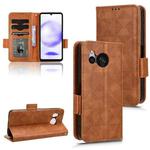 For Sharp Aquos Sense8 Symmetrical Triangle Pattern Leather Phone Case(Brown)