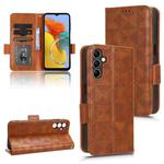 For Samsung Galaxy M54 5G Symmetrical Triangle Pattern Leather Phone Case(Brown)