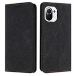 For Xiaomi 11 Lite Ethnic Embossed Adsorption Leather Phone Case(Black)
