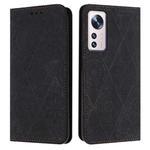For Xiaomi 12 Lite Ethnic Embossed Adsorption Leather Phone Case(Black)