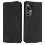 For Xiaomi 12T / 12T Pro Ethnic Embossed Adsorption Leather Phone Case(Black)