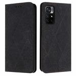 For Xiaomi Poco M4 Pro 5G Ethnic Embossed Adsorption Leather Phone Case(Black)