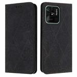 For Xiaomi Redmi 10C Ethnic Embossed Adsorption Leather Phone Case(Black)
