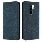 For Xiaomi Redmi 9 Ethnic Embossed Adsorption Leather Phone Case(Blue)