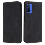 For Xiaomi Redmi 9T Ethnic Embossed Adsorption Leather Phone Case(Black)