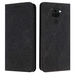 For Redmi Note 9 Ethnic Embossed Adsorption Leather Phone Case(Black)