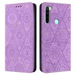 For Redmi Note 8 Ethnic Embossed Adsorption Leather Phone Case(Purple)