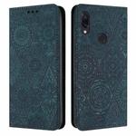 For Redmi Note 7 / 7 Pro Ethnic Embossed Adsorption Leather Phone Case(Blue)