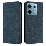 For Xiaomi Redmi Note 13 Pro 5G Ethnic Embossed Adsorption Leather Phone Case(Blue)