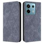 For Xiaomi Redmi Note 13 Pro 5G Ethnic Embossed Adsorption Leather Phone Case(Grey)