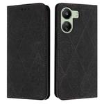 For Xiaomi Redmi 13C Ethnic Embossed Adsorption Leather Phone Case(Black)