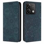 For Xiaomi Redmi Note 13 Ethnic Embossed Adsorption Leather Phone Case(Blue)