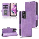 For Xiaomi Redmi Note 12S 4G Symmetrical Triangle Pattern Leather Phone Case(Purple)