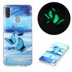 For Samsung Galaxy A11 Luminous TPU Soft Protective Case(Butterflies)