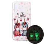 For Samsung Galaxy A20 Luminous TPU Soft Protective Case(Couple Unicorn)