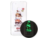 For Samsung Galaxy A21 Luminous TPU Soft Protective Case(Cats)