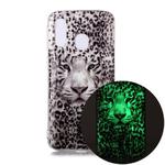 For Samsung Galaxy A40 Luminous TPU Soft Protective Case(Leopard Tiger)