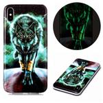 For iPhone XS Max Luminous TPU Soft Protective Case(Ferocious Wolf)