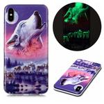 For iPhone XS Max Luminous TPU Soft Protective Case(Seven Wolves)