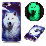 For iPhone 7 Plus / 8 Plus Luminous TPU Soft Protective Case(Starry Sky Wolf)