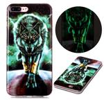 For iPhone 7 Plus / 8 Plus Luminous TPU Soft Protective Case(Ferocious Wolf)