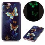 For iPhone 7 Plus / 8 Plus Luminous TPU Soft Protective Case(Double Butterflies)