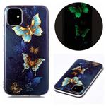 For iPhone 11 Luminous TPU Soft Protective Case(Double Butterflies)