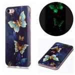 For iPhone SE 2022 / SE 2020 / 8 / 7 Luminous TPU Soft Protective Case(Double Butterflies)