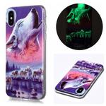 For iPhone X / XS Luminous TPU Soft Protective Case(Seven Wolves)