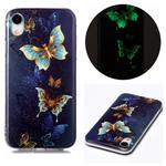 For iPhone XR Luminous TPU Soft Protective Case(Double Butterflies)