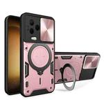 For Infinix Note 12 4G CD Texture Sliding Camshield Magnetic Holder Phone Case(Pink)