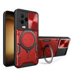 For Infinix Note 12 4G CD Texture Sliding Camshield Magnetic Holder Phone Case(Red)