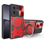 For Infinix Hot 40i / Smart 8 CD Texture Sliding Camshield Magnetic Holder Phone Case(Red)