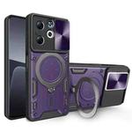 For Infinix Smart 8 Plus CD Texture Sliding Camshield Magnetic Holder Phone Case(Purple)