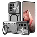 For Infinix Note 50x CD Texture Sliding Camshield Magnetic Holder Phone Case(Silver)