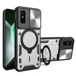 For Infinix GT 30 Pro CD Texture Sliding Camshield Magnetic Holder Phone Case(Silver)