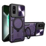 For Infinix GT 30 Pro CD Texture Sliding Camshield Magnetic Holder Phone Case(Purple)