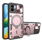 For Xiaomi Redmi A1 4G CD Texture Sliding Camshield Magnetic Holder Phone Case(Pink)