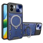 For Xiaomi Redmi A1 4G CD Texture Sliding Camshield Magnetic Holder Phone Case(Blue)