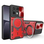 For Xiaomi Redmi Note 13 Pro 5G CD Texture Sliding Camshield Magnetic Holder Phone Case(Red)