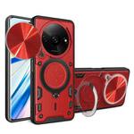 For Xiaomi Redmi A3 CD Texture Sliding Camshield Magnetic Holder Phone Case(Red)