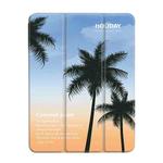 For iPad Air 11 2024 / iPad Pro 11 3-Fold 360 Rotation Painted Leather Smart Tablet Case(Coconut Tree)