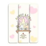 For iPad 10.2 2021 / 2020 / 10.5 3-Fold 360 Rotation Painted Leather Smart Tablet Case(Bear Bunny)