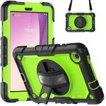 For Lenovo Tab M8 4th Gen Silicone Hybrid PC Tablet Case with Shoulder Strap(Yellow Green PC)