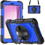For Lenovo Tab M8 4th Gen Silicone Hybrid PC Tablet Case with Shoulder Strap(Blue PC)