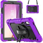 For Lenovo Tab M9 Silicone Hybrid PC Tablet Case with Shoulder Strap(Purple)