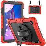 For Lenovo Tab M10 10.1 Gen 3rd Silicone Hybrid PC Tablet Case with Shoulder Strap(Red)