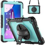 For Lenovo Tab M10 10.1 Gen 3rd Silicone Hybrid PC Tablet Case with Shoulder Strap(Light Blue PC)