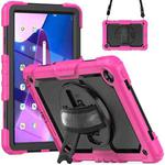 For Lenovo Tab M10 Plus 10.6 Gen 3rd Silicone Hybrid PC Tablet Case with Shoulder Strap(Rose Red)