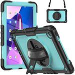 For Lenovo Tab M10 Plus 10.6 Gen 3rd Silicone Hybrid PC Tablet Case with Shoulder Strap(Light Blue PC)